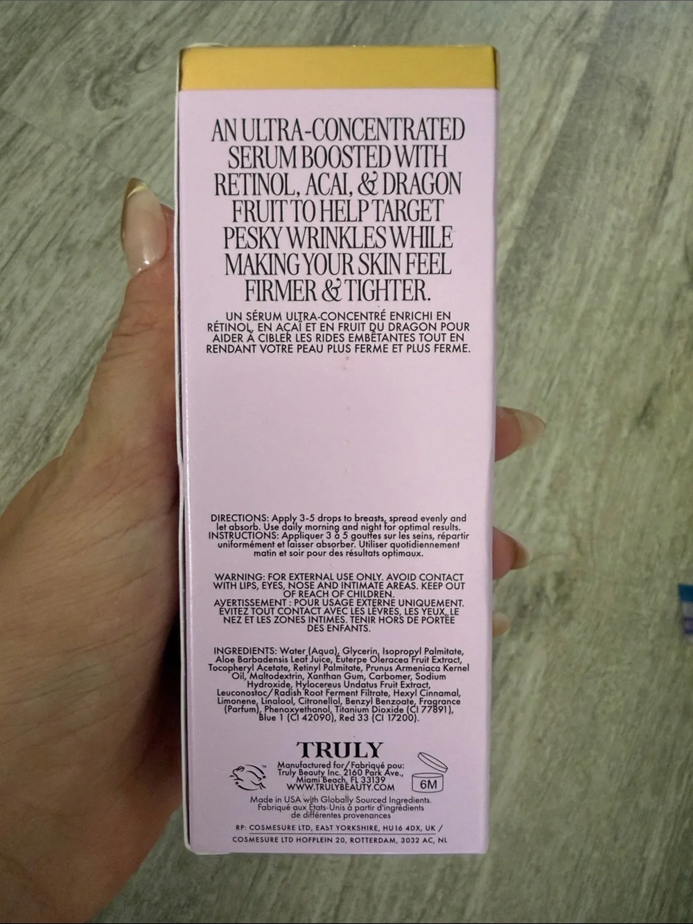 TRULY Firming Body Serum - Pink with Gold Accents